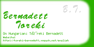 bernadett toreki business card